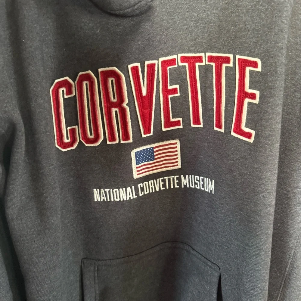 Artisan Dark Gray Hoodie National Corvette Museum sweatshirt XL - Picture 4 of 5